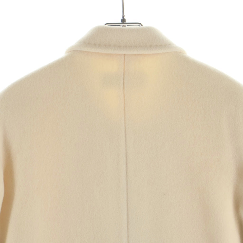 Max Mara(マックスマーラ) カシミヤ混 ウール ダブルブレスト チェスターコート アイボリー レディース