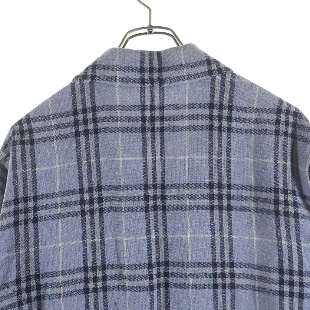 BURBERRY LONDON(バーバリーロンドン) チェック総柄 リネン ジャケット ライトブルー