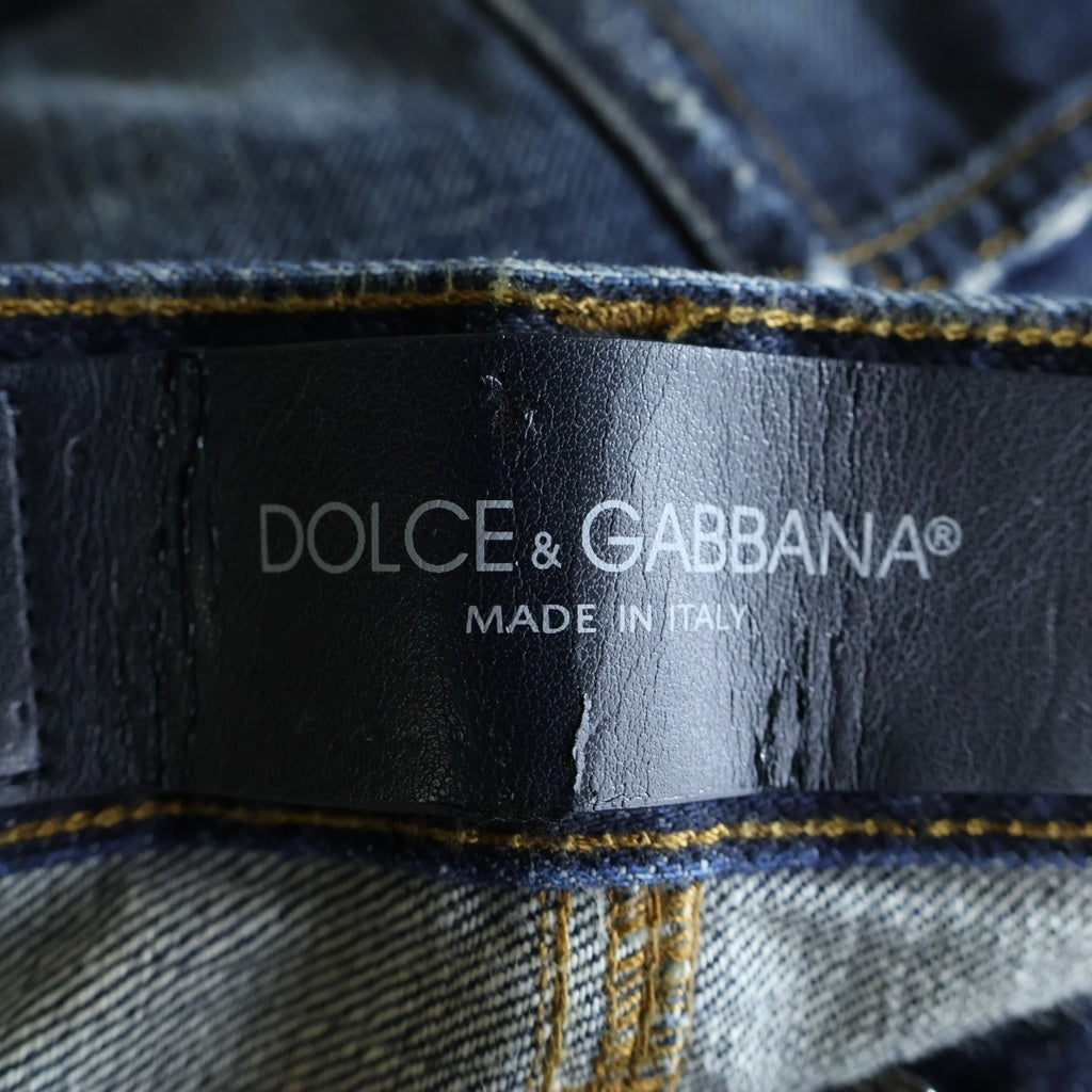 DOLCE & GABBANA(ドルチェアンドガッバーナ) ■パッチワーク ダメージ デニムパンツ インディゴ