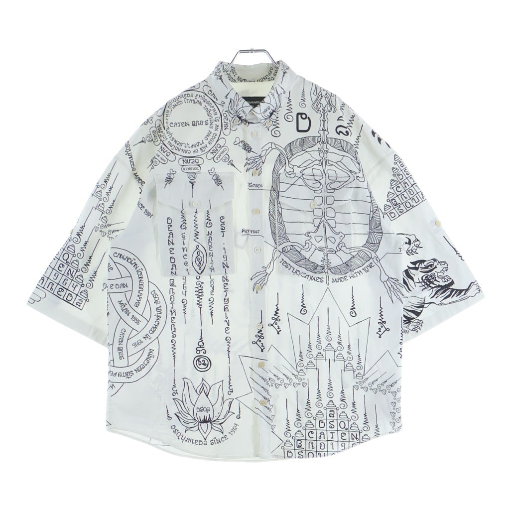 DSQUARED2(ディースクエアード) ■半袖シャツ ホワイト コットン S71DM0612