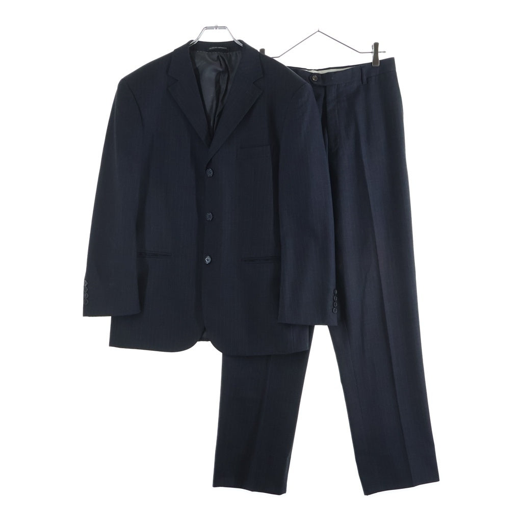 GIORGIO ARMANI(ジョルジオアルマーニ) セットアップスーツ ストライプ柄 ウール 3B テーラードジャケット スラックスパンツ グレー