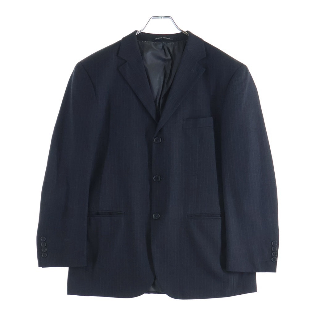 GIORGIO ARMANI(ジョルジオアルマーニ) セットアップスーツ ストライプ柄 ウール 3B テーラードジャケット スラックスパンツ グレー
