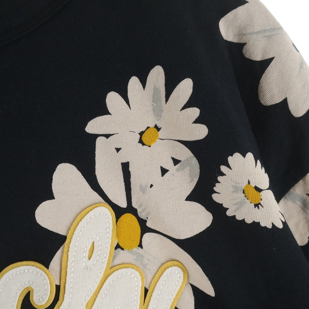 COACH(コーチ) フローラル クロップド シグネチャー スクリプト Tシャツ ブラック #S CQ180 レディース