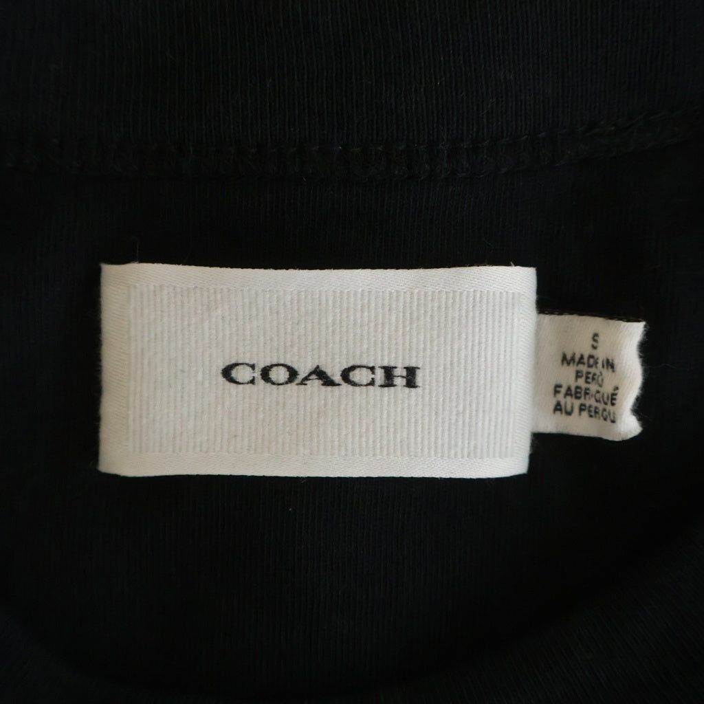COACH(コーチ) フローラル クロップド シグネチャー スクリプト Tシャツ ブラック #S CQ180 レディース