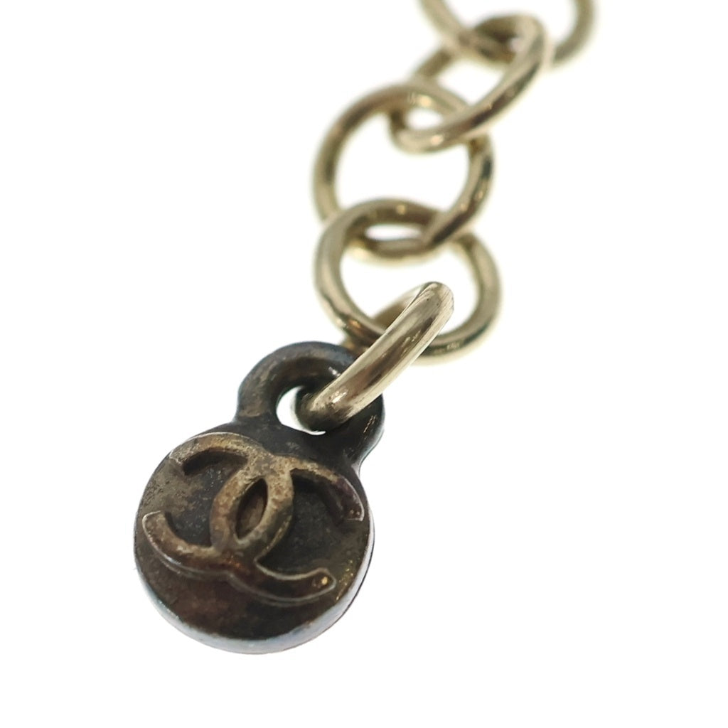 CHANEL(シャネル) ココマーク ラインストーン ハート ネックレス ペンダント チェーン ゴールド×ブラック GP レディース