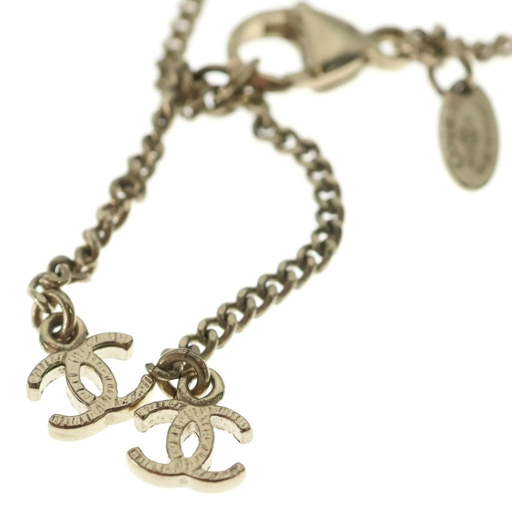 CHANEL(シャネル) カメリア ラインストーン フェイクパール ネックレス ペンダント チェーン ゴールド GP レディース