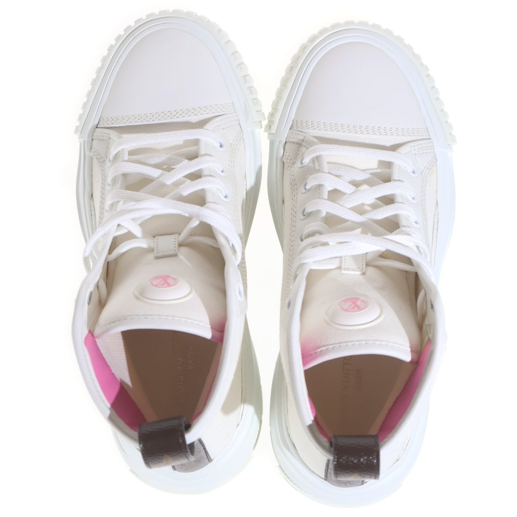 LOUIS VUITTON(ルイヴィトン) スクァッドライン ハイカットスニーカー ホワイト×ブラウン PVC×キャンバス #36 レディース