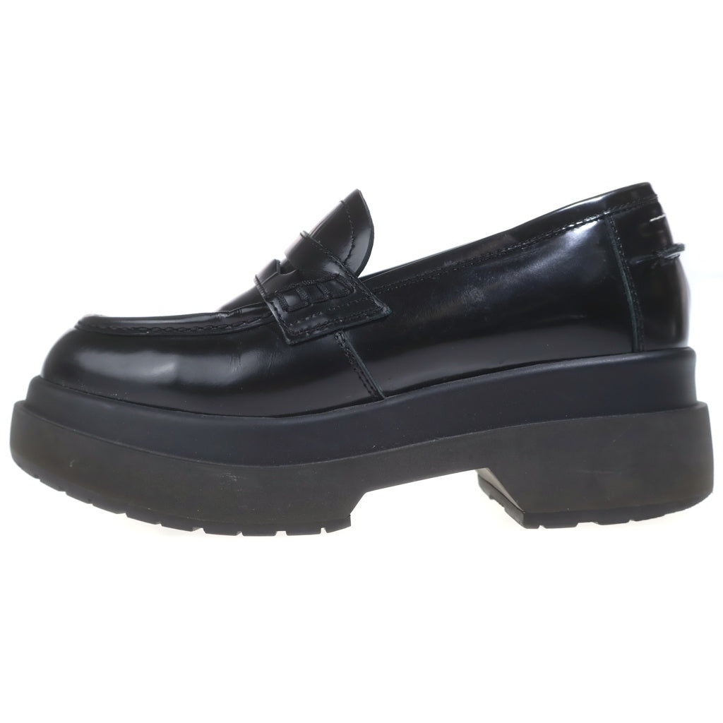 MM6 Maison Margiela(エムエムシックスメゾンマルジェラ) レザー プラットフォーム 厚底 ローカットシューズ ローファー ブラック レディース S59WR0024