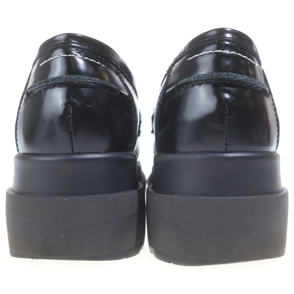 MM6 Maison Margiela(エムエムシックスメゾンマルジェラ) レザー プラットフォーム 厚底 ローカットシューズ ローファー ブラック レディース S59WR0024