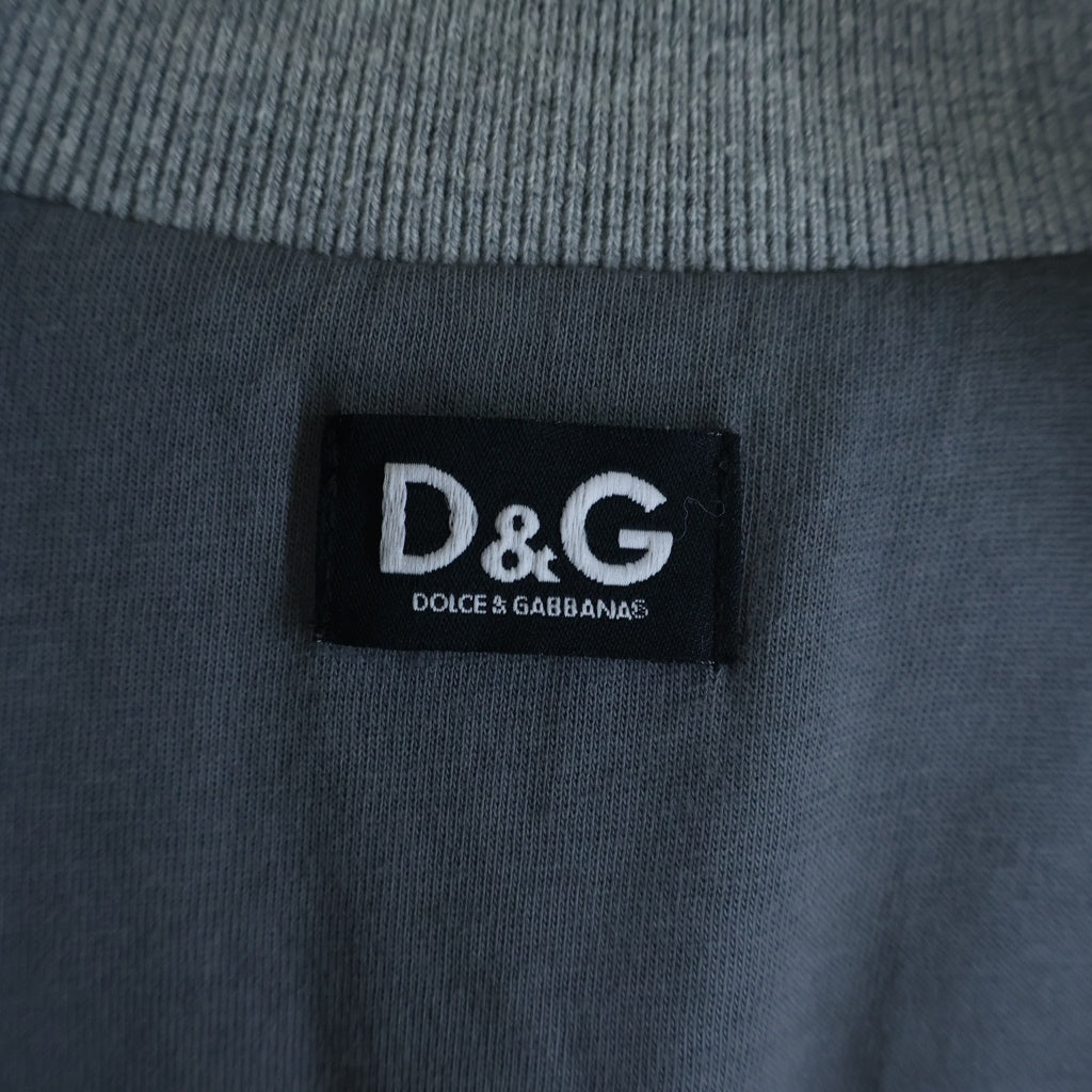 DOLCE & GABBANA(ドルチェアンドガッバーナ) ワッペンロゴ ジップアップ トラックジャケット グレー TRG013/ST479