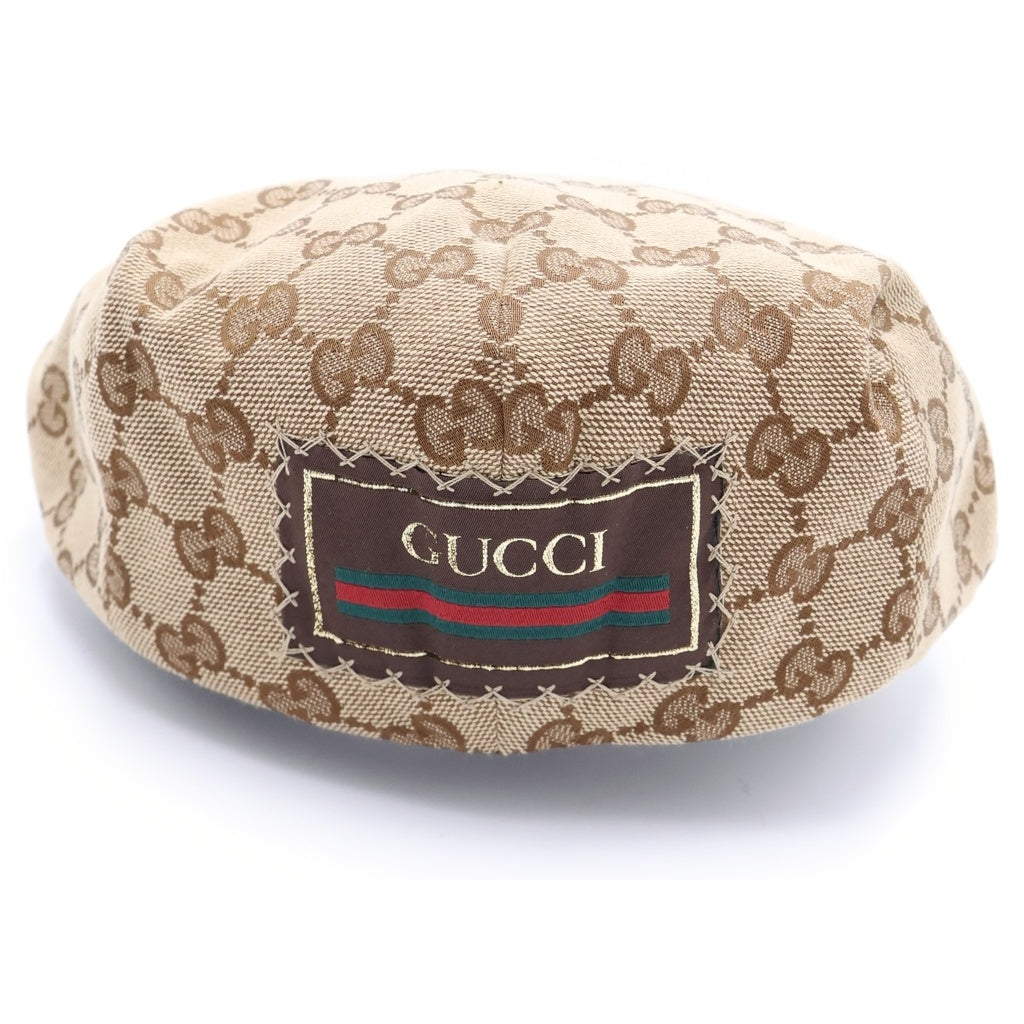 GUCCI(グッチ) GGキャンバス フラットキャップ ハンチング 帽子 ベージュ 696856