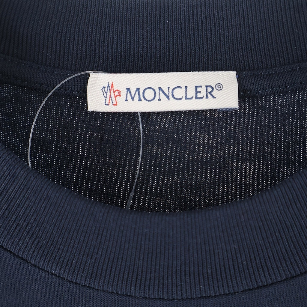 MONCLER(モンクレール) メッシュラインロゴ クルーネック半袖Tシャツ ネイビー I10938C00027