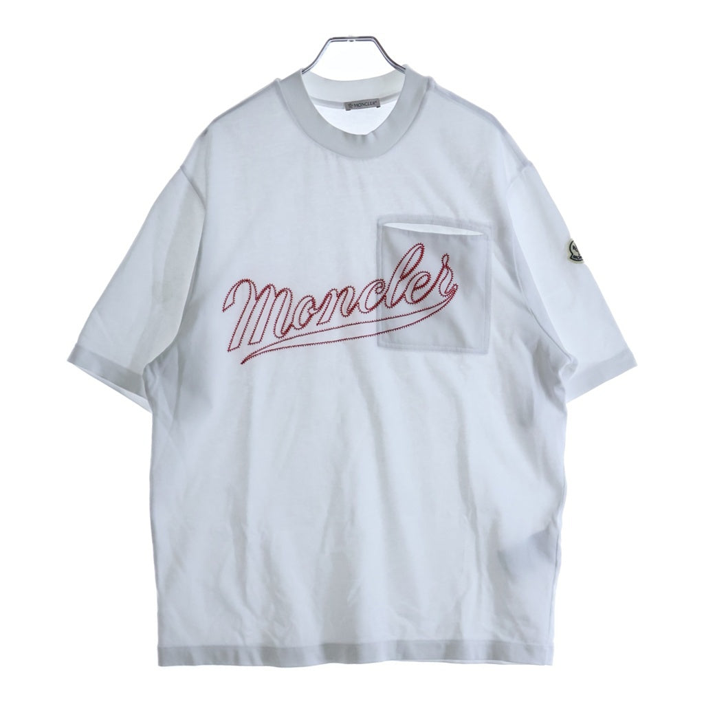 MONCLER(モンクレール) ロゴ刺繍 クルーネック 半袖Tシャツ ホワイト I10918C00005 899H5