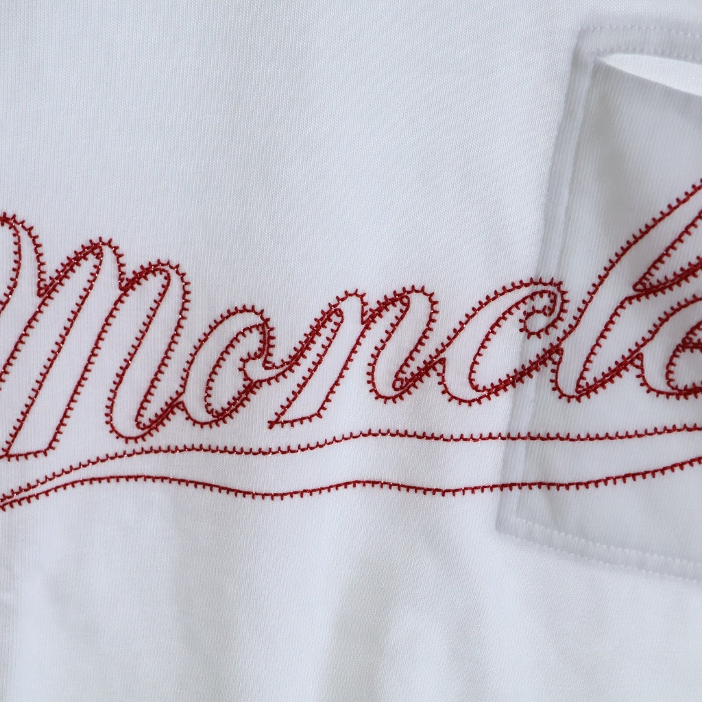 MONCLER(モンクレール) ロゴ刺繍 クルーネック 半袖Tシャツ ホワイト I10918C00005 899H5