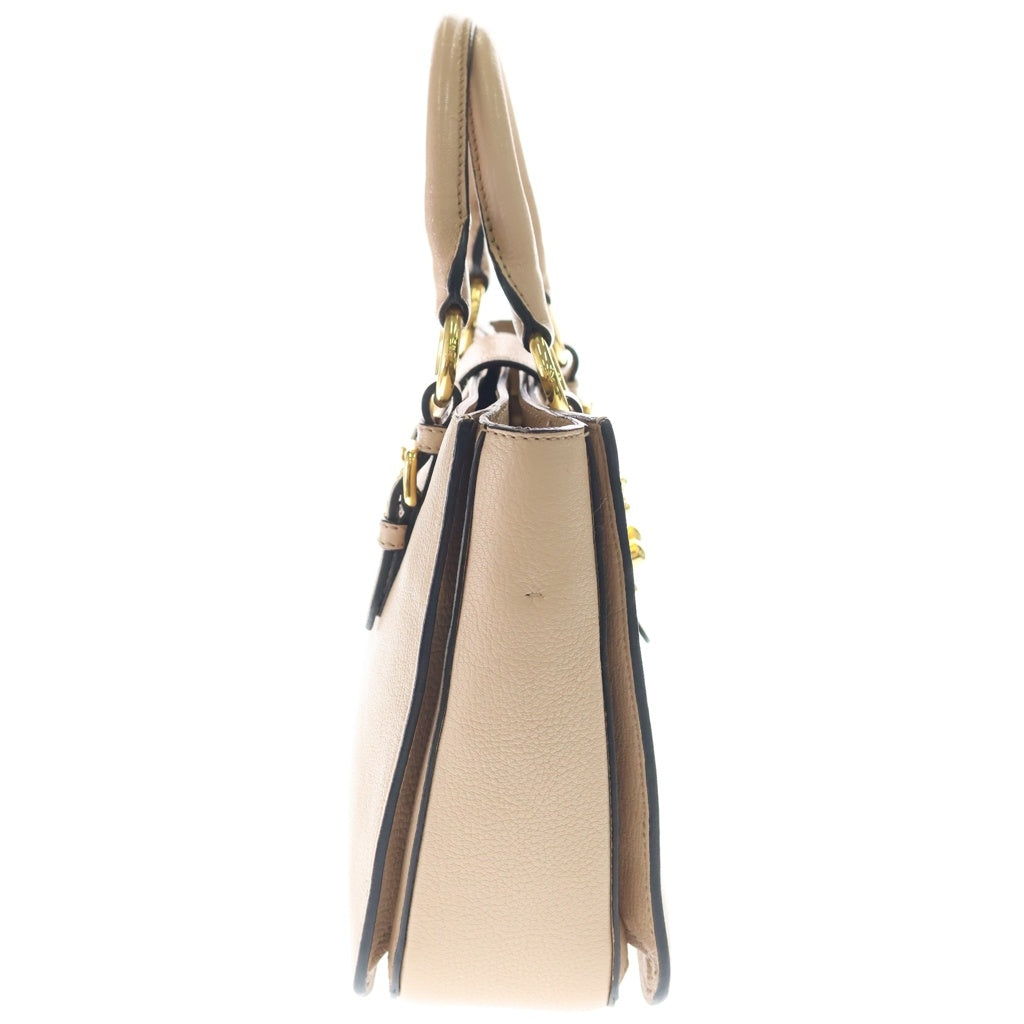 miumiu(ミュウミュウ) マドラス 2wayハンドバッグ ショルダーバッグ ピンクベージュ レザー RN0799 ゴールド金具 レディース