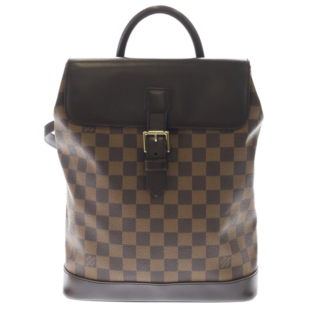LOUIS VUITTON(ルイヴィトン) ダミエ ソーホー リュックサック バックパック ブラウン レザー×PVC N51132 ゴールド金具 レディース
