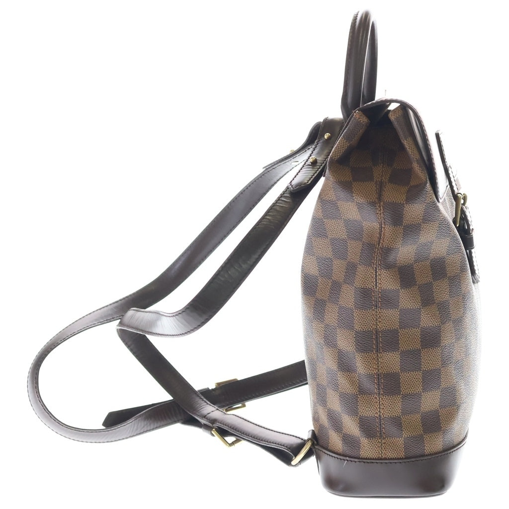 LOUIS VUITTON(ルイヴィトン) ダミエ ソーホー リュックサック バックパック ブラウン レザー×PVC N51132 ゴールド金具 レディース