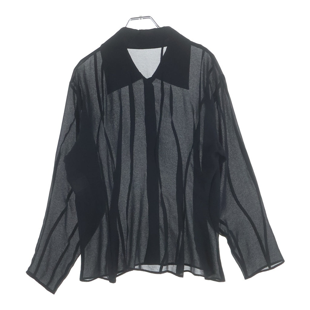 tricot COMME des GARCONS(トリコ コム デ ギャルソン) 93SS シアー シースルー 長袖 シャツ ブラウス ブラック レディース AD1992 TB-110050