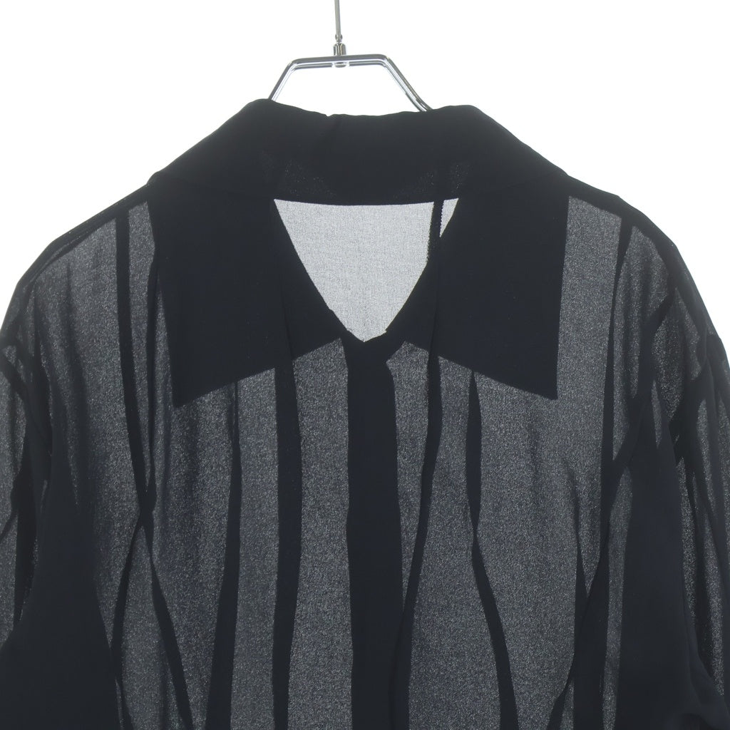 tricot COMME des GARCONS(トリコ コム デ ギャルソン) 93SS シアー シースルー 長袖 シャツ ブラウス ブラック レディース AD1992 TB-110050