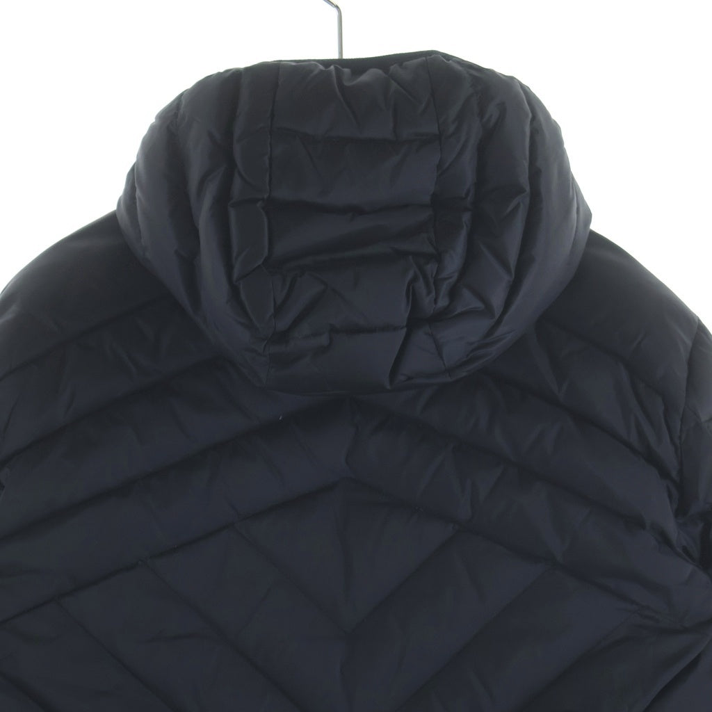 EMPORIO ARMANI(エンポリオアルマーニ) キルティング 中綿 フーデッド ジップアップ ロングジャケット コート ブラック