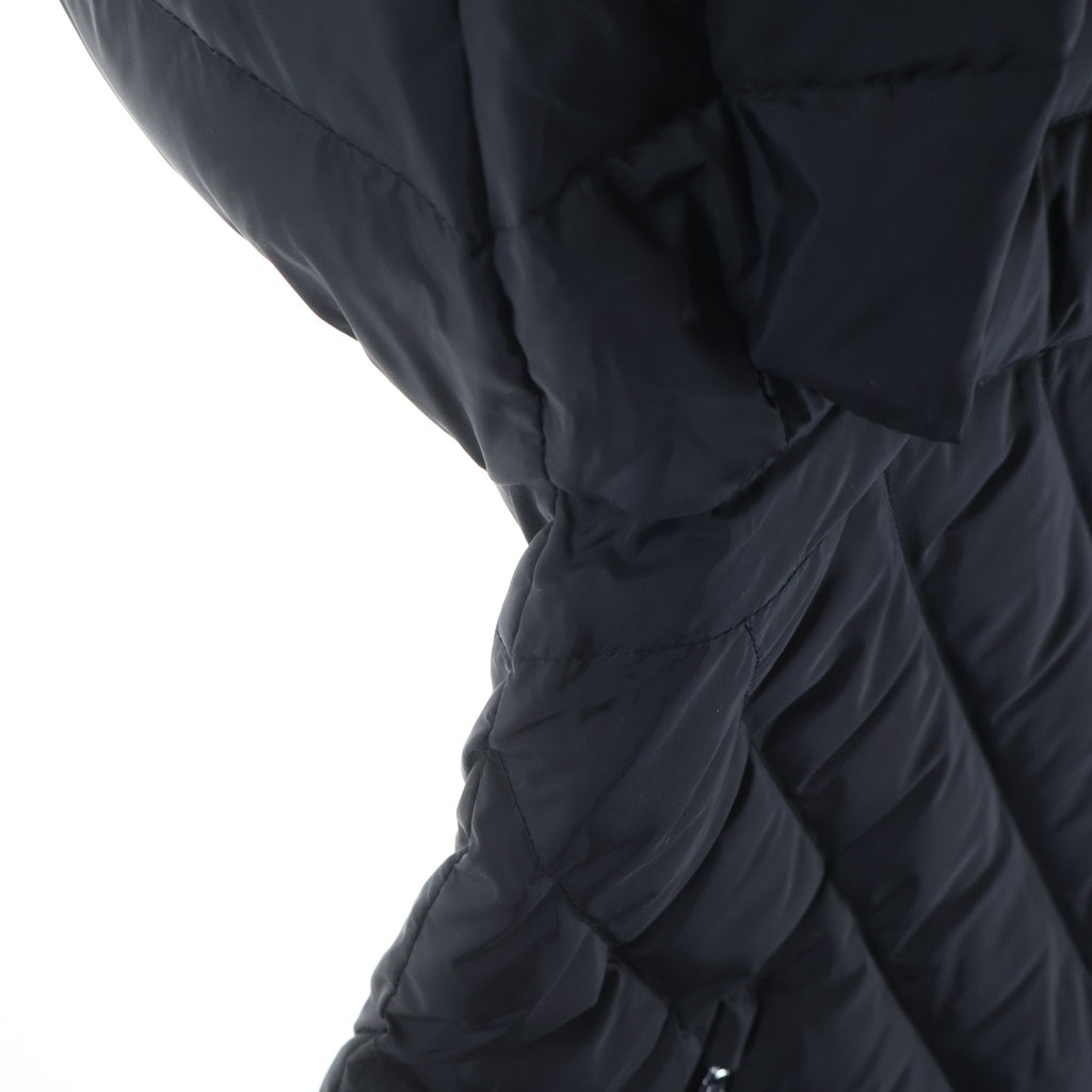EMPORIO ARMANI(エンポリオアルマーニ) キルティング 中綿 フーデッド ジップアップ ロングジャケット コート ブラック