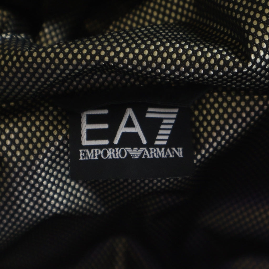 EMPORIO ARMANI(エンポリオアルマーニ) キルティング 中綿 フーデッド ジップアップ ロングジャケット コート ブラック
