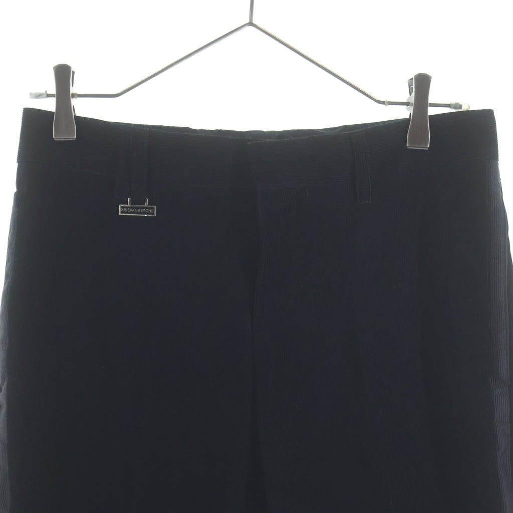 KRIS VAN ASSCHE(クリス ヴァン アッシュ) コーデュロイ ストレートパンツ ブラック コットン