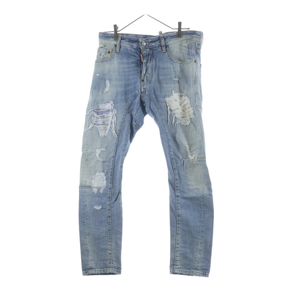 DSQUARED2(ディースクエアード) ダメージスキニー インディゴブルー 44