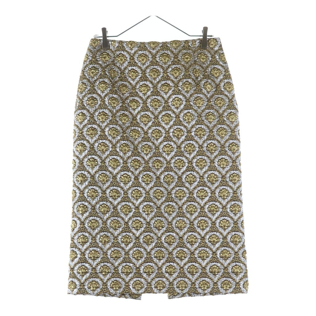 DRIES VAN NOTEN(ドリスヴァンノッテン) ロングスカート ゴールド×シルバー #36 レディース