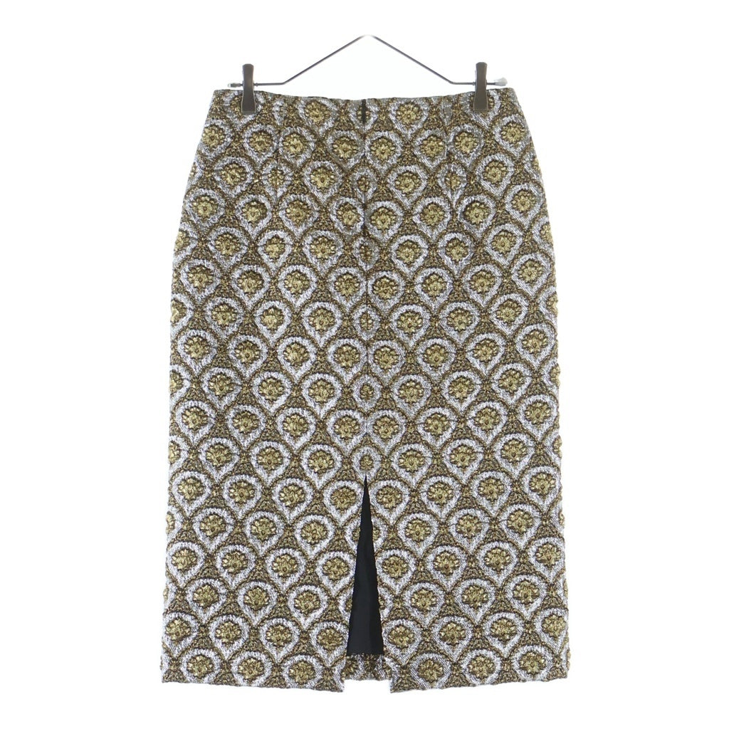 DRIES VAN NOTEN(ドリスヴァンノッテン) ロングスカート ゴールド×シルバー #36 レディース