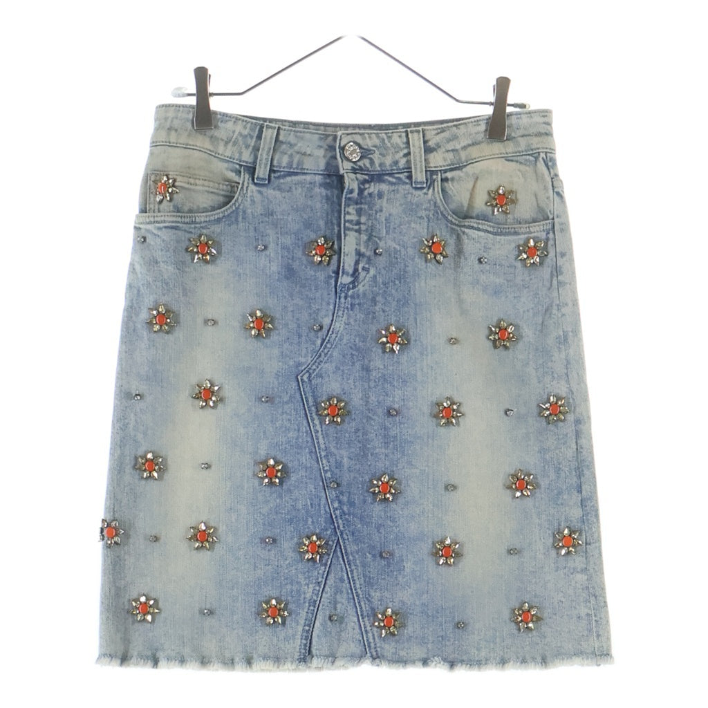 GUCCI(グッチ) スタッズ フラワー デニムひざ丈スカート インディゴブルー #40 371535XD275 レディース