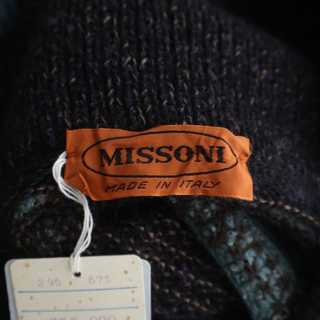 MISSONI(ミッソーニ) チェック柄 ポンチョニット ブルー レディース