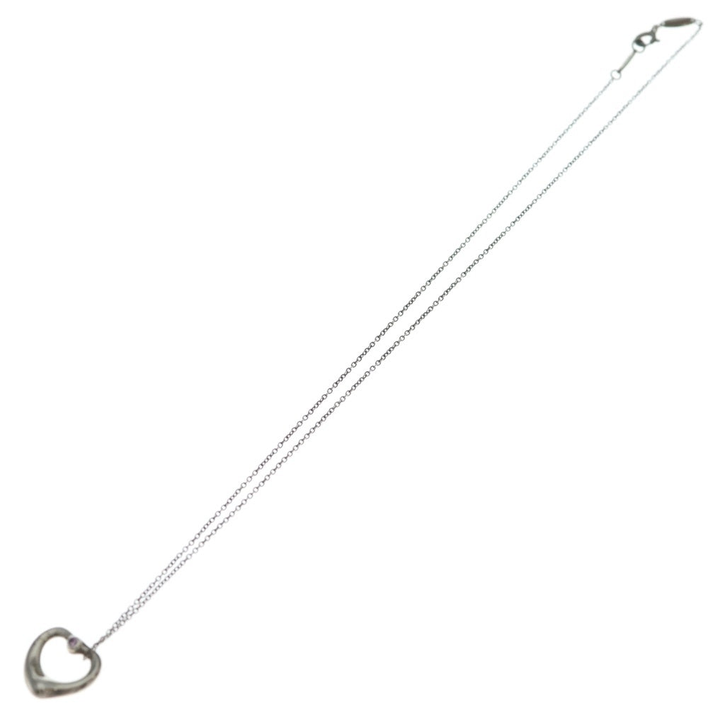TIFFANY & Co.(ティファニー) オープンハート ネックレス ピンク サファイア Ag925 SV シルバー レディース