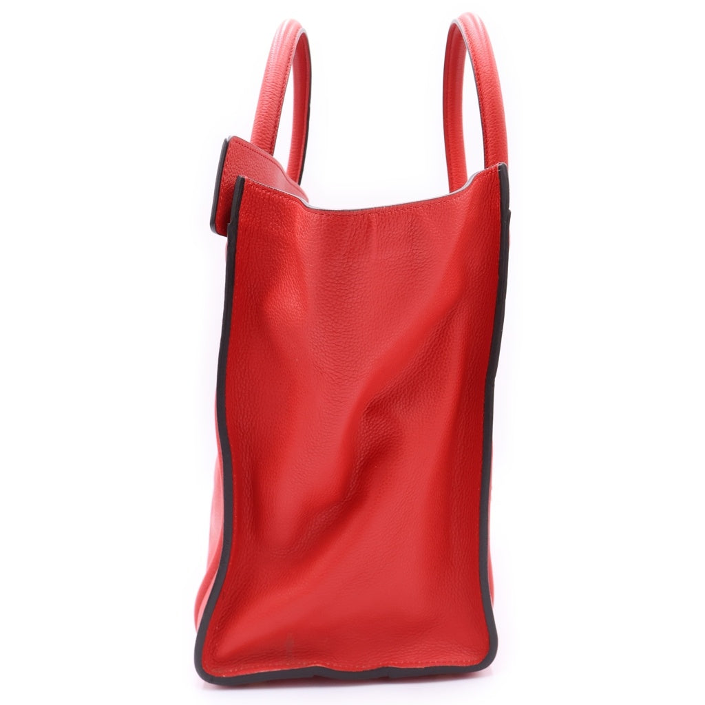 CELINE(セリーヌ) ラゲージ ミニ トートバッグ ハンドバッグ レッド レザー ゴールド金具 レディース