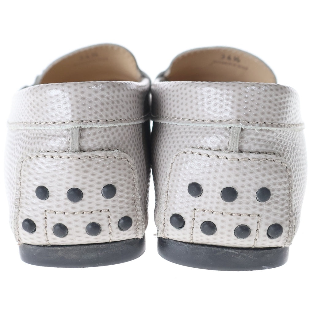 TOD'S(トッズ) ダブルT 型押し ローファー グレージュ #34 1/2 レディース