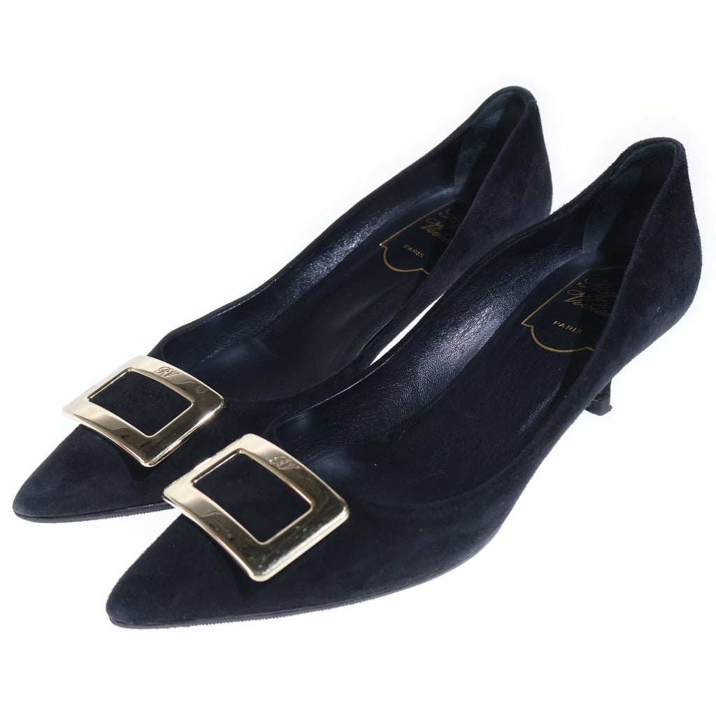 Roger Vivier(ロジェヴィヴィエ) スエードパンプス ブラック 34 1/2 レディース