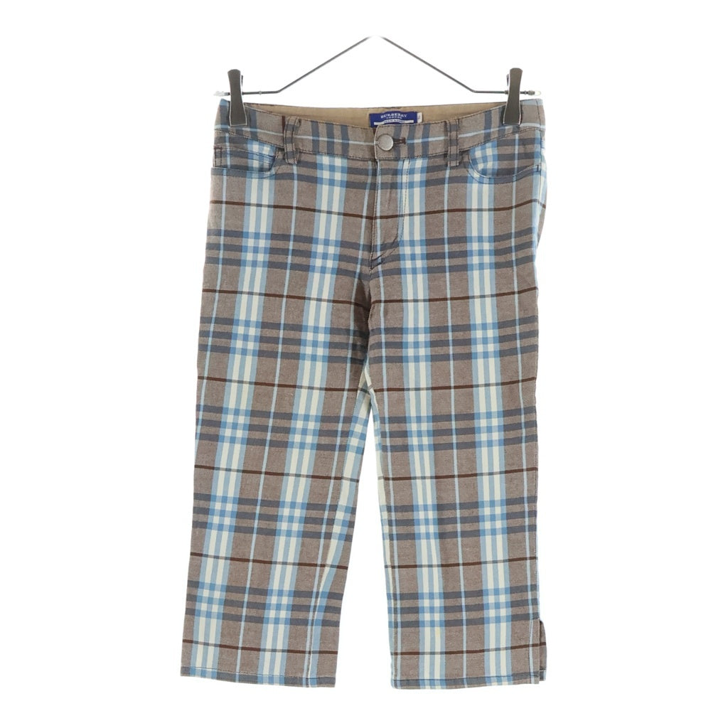 BURBERRY BLUE LABEL(バーバリーブルーレーベル) ノバチェックパンツ ブラウン×ブルー 36 レディース