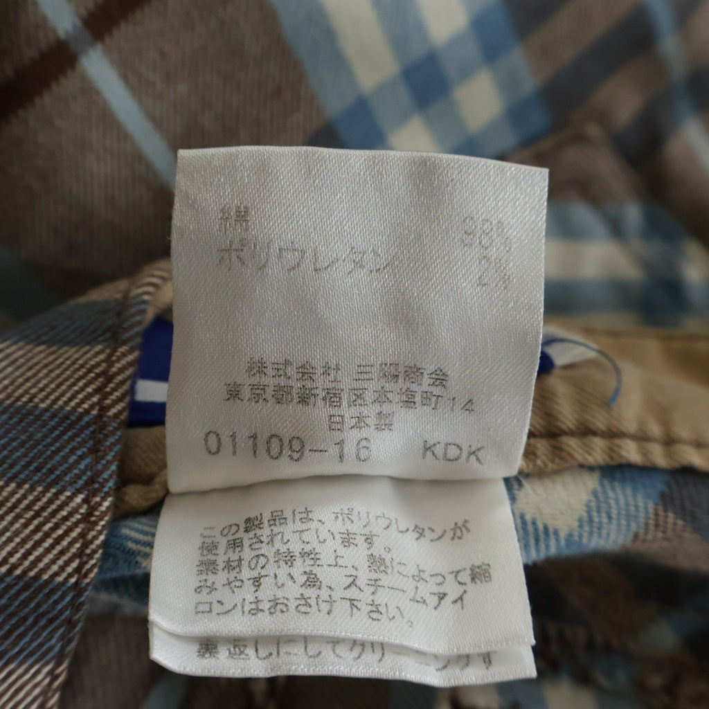 BURBERRY BLUE LABEL(バーバリーブルーレーベル) ノバチェックパンツ ブラウン×ブルー 36 レディース