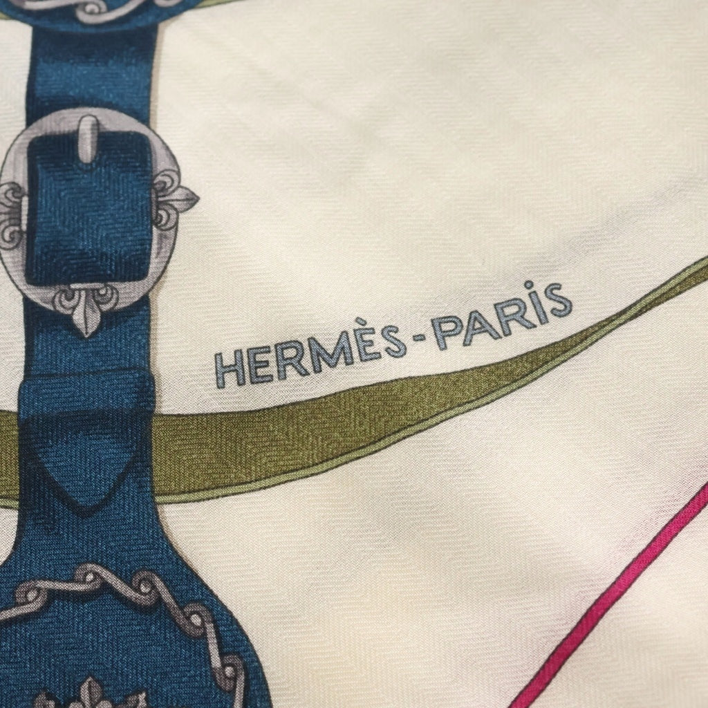 HERMES(エルメス) カレジェアン スカーフ 朝の散歩 カシミア/シルク