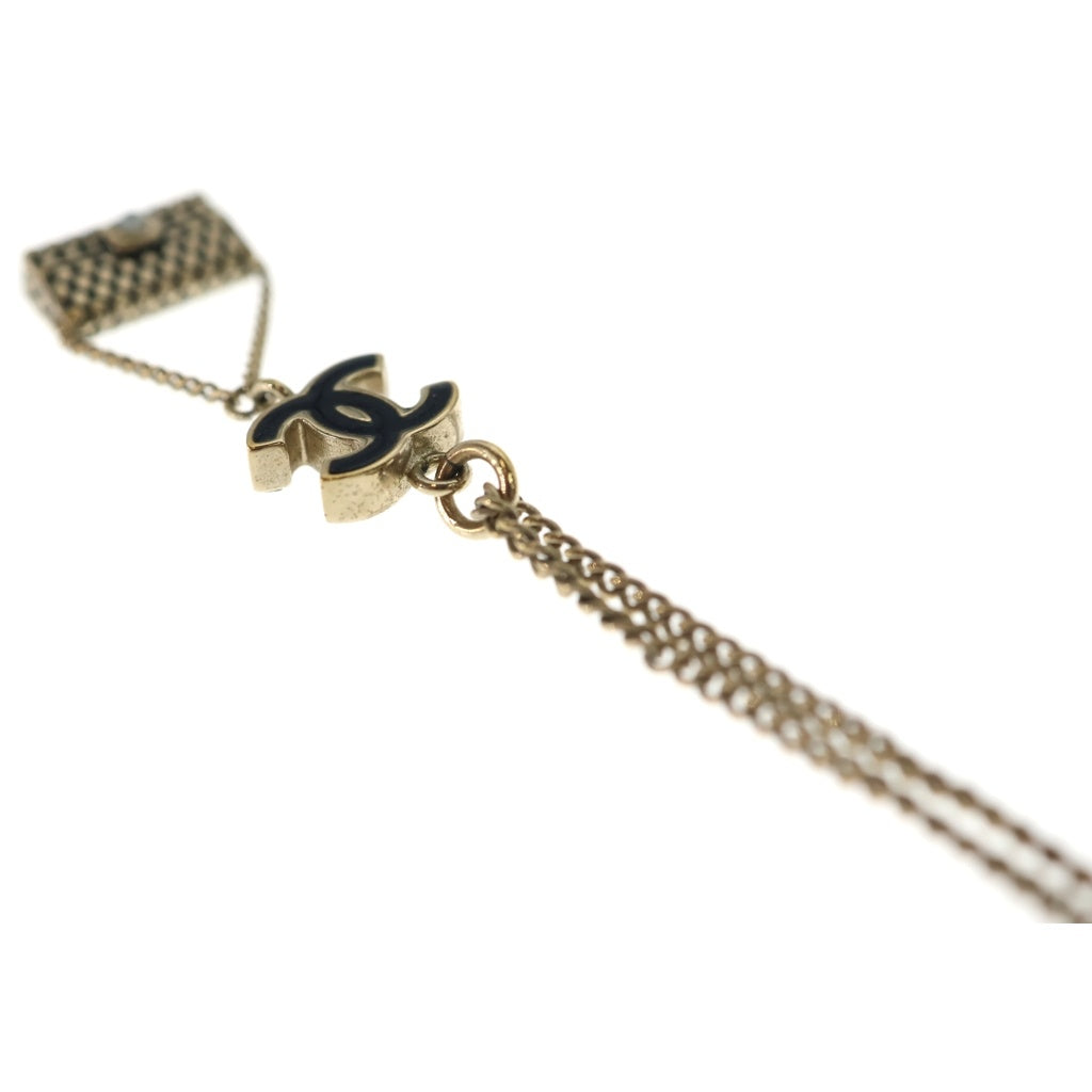 CHANEL(シャネル) ココマーク マトラッセモチーフ ネックレス ブラック×ゴールド GP 07P レディース