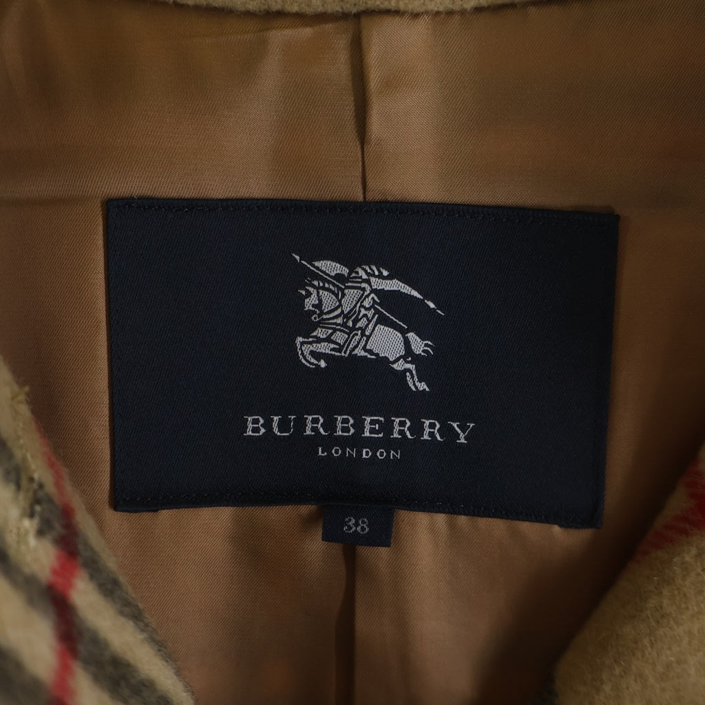 BURBERRY LONDON(バーバリーロンドン) ノバチェック ウールロングコート ベージュ #38 FN056-055-50 レディース