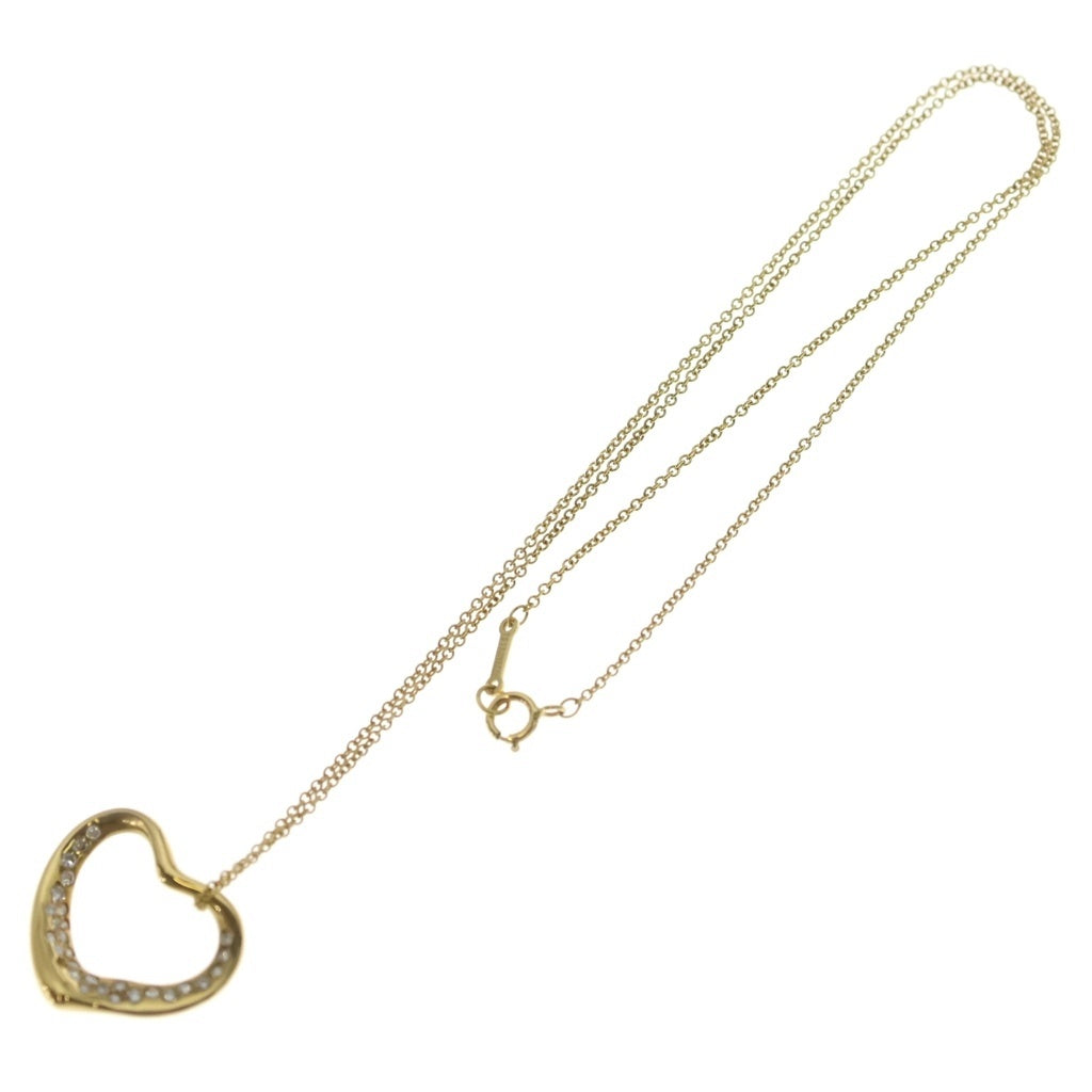 TIFFANY & Co.(ティファニー) オープンハート ダイヤ ネックレス ペンダント チェーン ゴールド 750 4.6g レディース