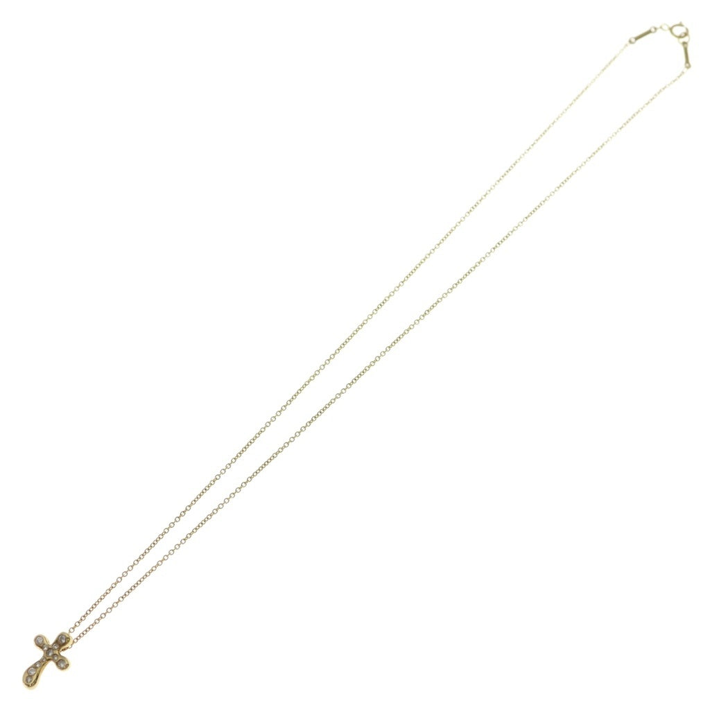 TIFFANY & Co.(ティファニー) ドッツ クロス ダイヤ ネックレス ペンダント チェーン ゴールド K18 2.9g レディース