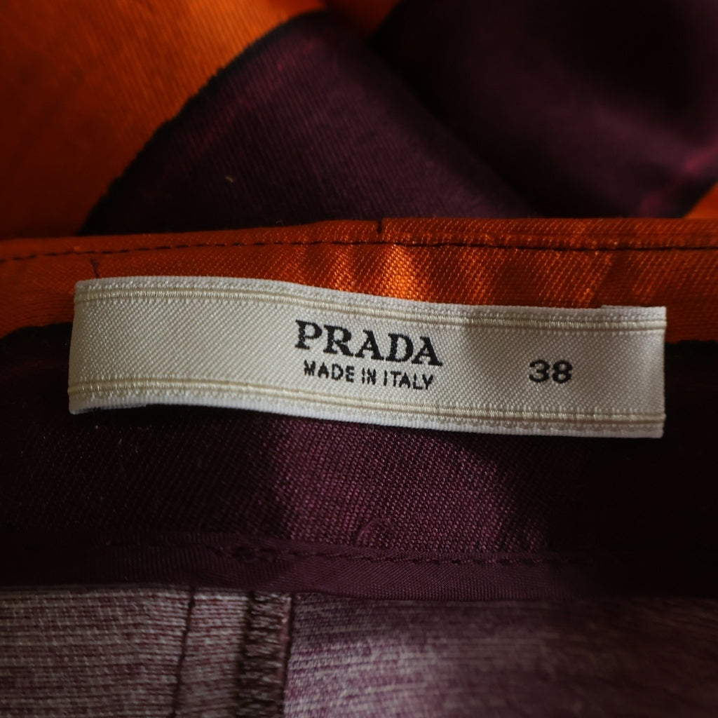 PRADA(プラダ) プリーツスカート オレンジ×パープル #38 レディース