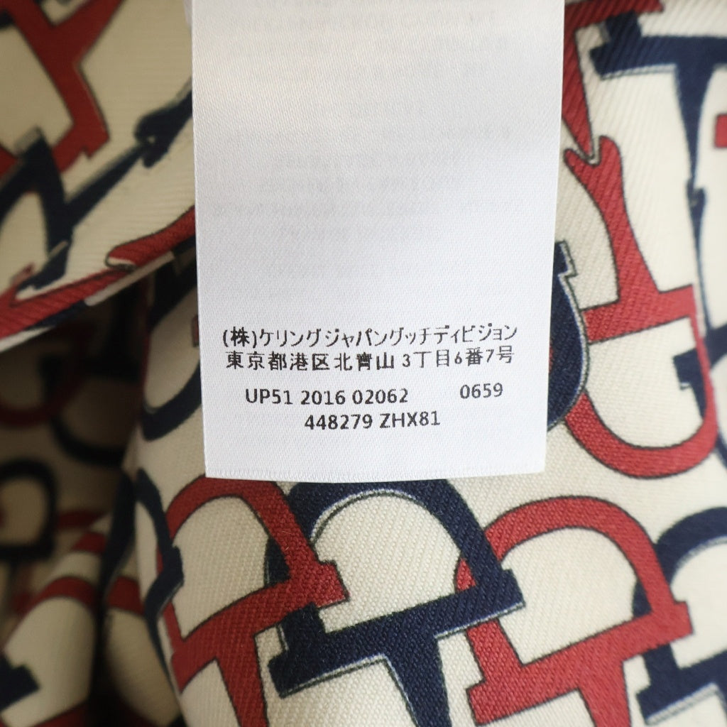 GUCCI(グッチ) ホースビット トレンチコート ライトジャケットアイボリー×ネイビー×ピンク #38 3448279 ZHX81 レディース