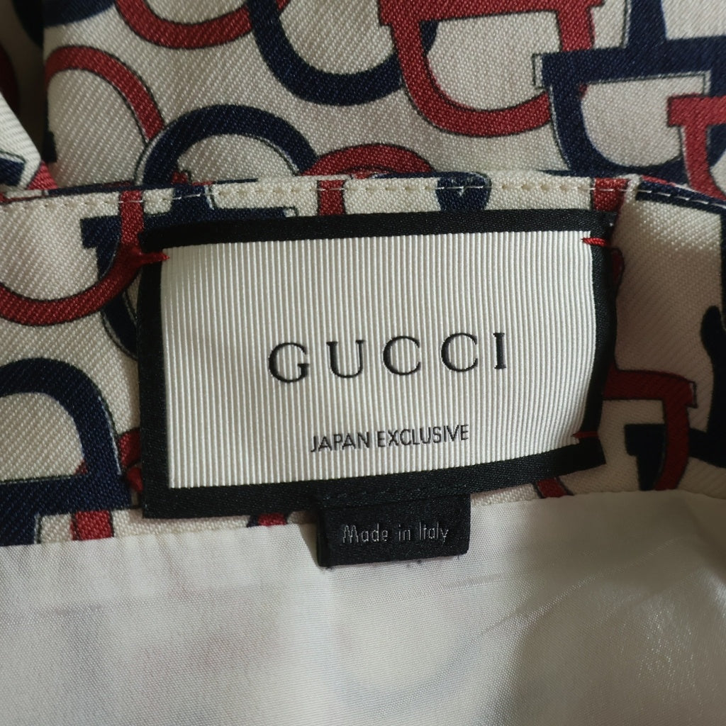 GUCCI(グッチ) ホースビット ひざ丈タイトスカート アイボリー×ネイビー×ピンク 36 448279 ZHX81 レディース