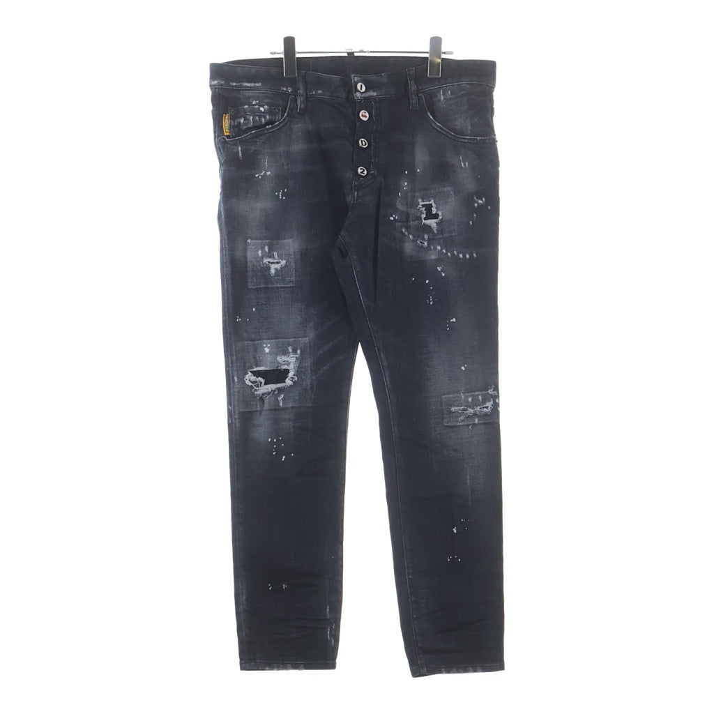 DSQUARED2(ディースクエアード) ×パックマンコラボ ダメージデニム ブラック #50 S71LB1333