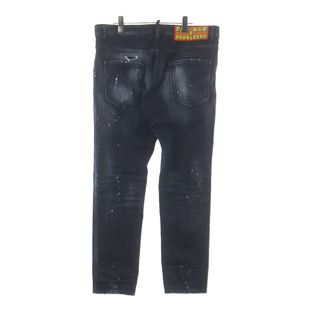 DSQUARED2(ディースクエアード) ×パックマンコラボ ダメージデニム ブラック #50 S71LB1333