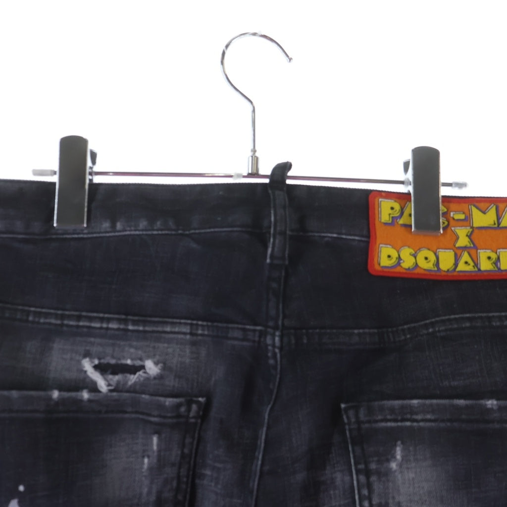 DSQUARED2(ディースクエアード) ×パックマンコラボ ダメージデニム ブラック #50 S71LB1333