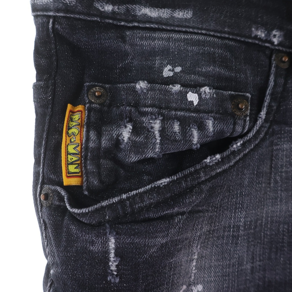 DSQUARED2(ディースクエアード) ×パックマンコラボ ダメージデニム ブラック #50 S71LB1333
